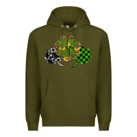 Army Green st patricks day shamrock gold Premium Hoodie - RanaPortraitStore