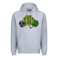 Heather Grey st patricks day shamrock gold Premium Hoodie - RanaPortraitStore