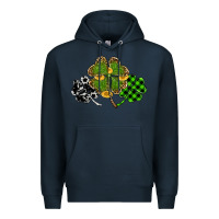 Navy st patricks day shamrock gold Premium Hoodie - RanaPortraitStore