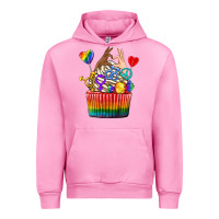 Fuchsia Pink pride rainbow cupcake Urban Hoodie - texasbilliewilder