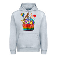 Heather Grey pride rainbow cupcake Urban Hoodie - texasbilliewilder