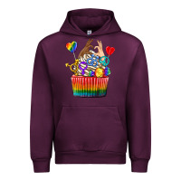 Mauve Wine pride rainbow cupcake Urban Hoodie - texasbilliewilder