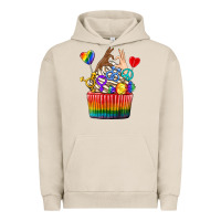 Pigment French Oak pride rainbow cupcake Urban Hoodie - texasbilliewilder