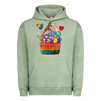 Pigment Oil Green pride rainbow cupcake Urban Hoodie - texasbilliewilder