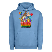 Pigment Pebble Blue pride rainbow cupcake Urban Hoodie - texasbilliewilder