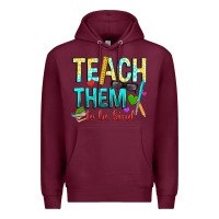 Burgundy teach them to be kind Premium Hoodie - texasbilliewilder