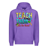 Purple teach them to be kind Premium Hoodie - texasbilliewilder