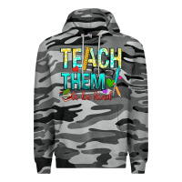 Slate Camo teach them to be kind Premium Hoodie - texasbilliewilder