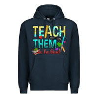 Navy teach them to be kind Premium Hoodie - texasbilliewilder