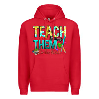 Red teach them to be kind Premium Hoodie - texasbilliewilder