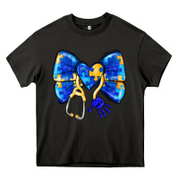 Asphalt Down Syndrome Ribbon Heavy Core Tee - CowhideDigitalArt
