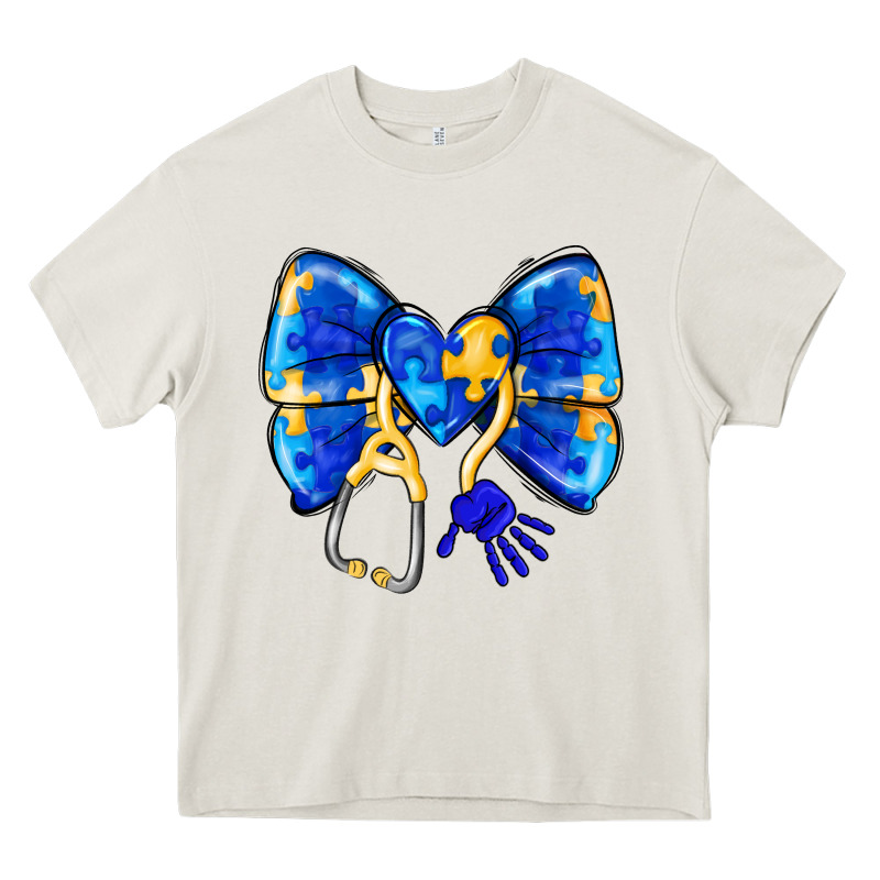 Down Syndrome Ribbon Heavy Core Tee by CowhideDigitalArt | Teevron
