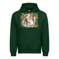 Forest Green Bunny With Flower Leopard Urban Hoodie - RanaPortraitStore