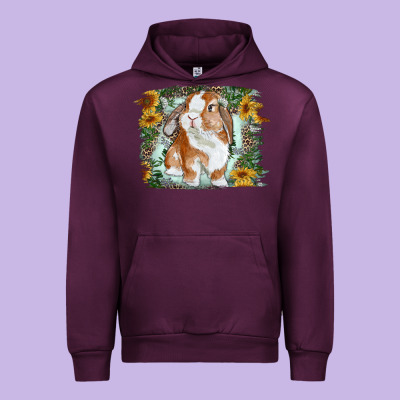Urban Hoodie Bunny With Flower Leopard