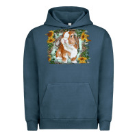 Pigment Midnight Navy Bunny With Flower Leopard Urban Hoodie - RanaPortraitStore