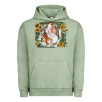 Pigment Oil Green Bunny With Flower Leopard Urban Hoodie - RanaPortraitStore