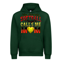 Forest Green my favorite softball player calls me mom Urban Hoodie - Zillion Design Studio