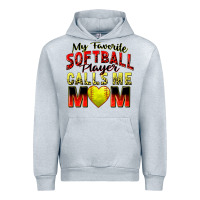 Heather Grey my favorite softball player calls me mom Urban Hoodie - Zillion Design Studio
