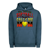 Pigment Midnight Navy my favorite softball player calls me mom Urban Hoodie - Zillion Design Studio