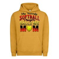 Pigment Peanut Butter my favorite softball player calls me mom Urban Hoodie - Zillion Design Studio
