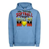 Pigment Pebble Blue my favorite softball player calls me mom Urban Hoodie - Zillion Design Studio