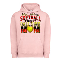 Pigment Salmon my favorite softball player calls me mom Urban Hoodie - Zillion Design Studio