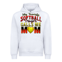 White my favorite softball player calls me mom Urban Hoodie - Zillion Design Studio