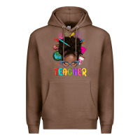 Chestnut teacher afro messy bun Premium Hoodie - texasbilliewilder