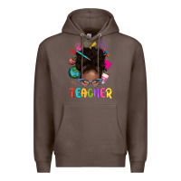 Coffee teacher afro messy bun Premium Hoodie - texasbilliewilder