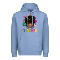 Colony Blue teacher afro messy bun Premium Hoodie - texasbilliewilder