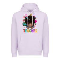 Lilac teacher afro messy bun Premium Hoodie - texasbilliewilder