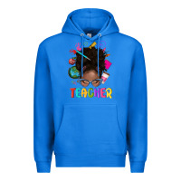 True Royal teacher afro messy bun Premium Hoodie - texasbilliewilder