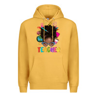 Mustard teacher afro messy bun Premium Hoodie - texasbilliewilder