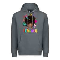 Rock teacher afro messy bun Premium Hoodie - texasbilliewilder