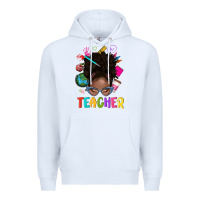 White teacher afro messy bun Premium Hoodie - texasbilliewilder