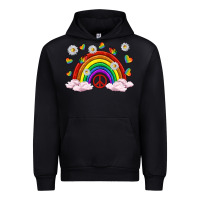 Black pride rainbow with daisy and butterfly Urban Hoodie - texasbilliewilder