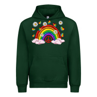 Forest Green pride rainbow with daisy and butterfly Urban Hoodie - texasbilliewilder