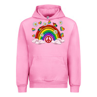 Fuchsia Pink pride rainbow with daisy and butterfly Urban Hoodie - texasbilliewilder