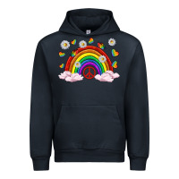 Navy pride rainbow with daisy and butterfly Urban Hoodie - texasbilliewilder