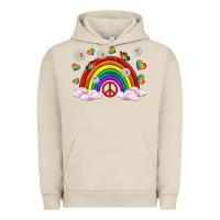 Pigment French Oak pride rainbow with daisy and butterfly Urban Hoodie - texasbilliewilder