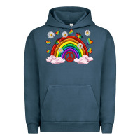 Pigment Midnight Navy pride rainbow with daisy and butterfly Urban Hoodie - texasbilliewilder