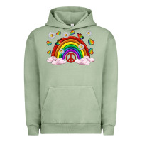 Pigment Oil Green pride rainbow with daisy and butterfly Urban Hoodie - texasbilliewilder