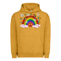 Pigment Peanut Butter pride rainbow with daisy and butterfly Urban Hoodie - texasbilliewilder