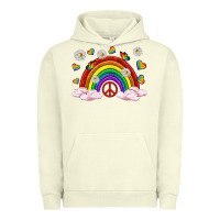 Pigment Pistachio pride rainbow with daisy and butterfly Urban Hoodie - texasbilliewilder