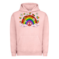 Pigment Salmon pride rainbow with daisy and butterfly Urban Hoodie - texasbilliewilder