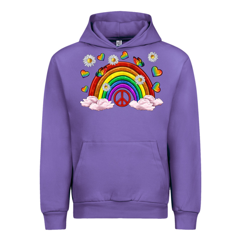 Pride Rainbow With Daisy And Butterfly Urban Hoodie by texasbilliewilder | Teevron