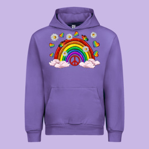 Pride Rainbow With Daisy And Butterfly Urban Hoodie Designed By Texasbilliewilder