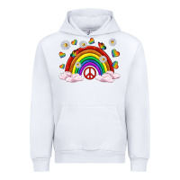 White pride rainbow with daisy and butterfly Urban Hoodie - texasbilliewilder