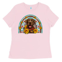 Bubblegum Pink chocolate labrador rainbow Ladies Tee - Artiststas