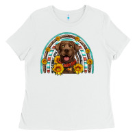White chocolate labrador rainbow Ladies Tee - Artiststas